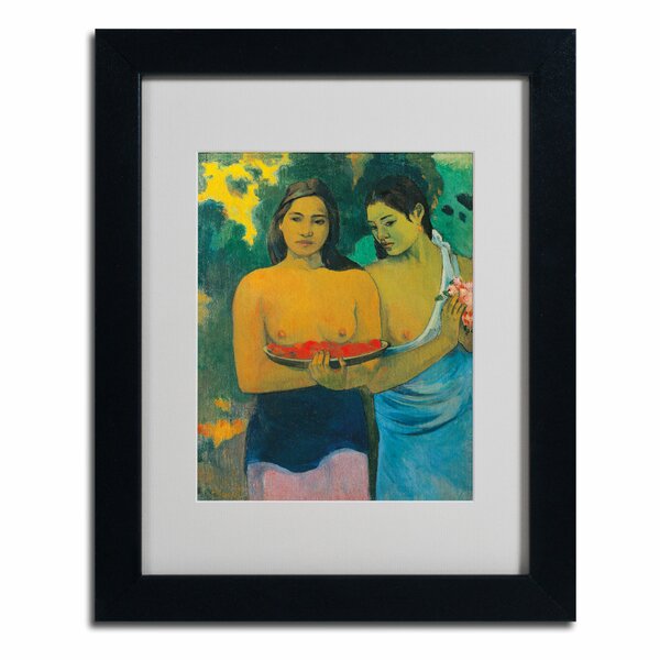 Trademark Art Two Tahitian Women By Paul Gauguin Framed Painting